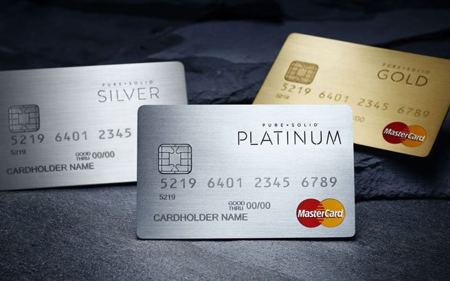 Silber-, Gold- und Platinkreditkarten von Pure+Solid