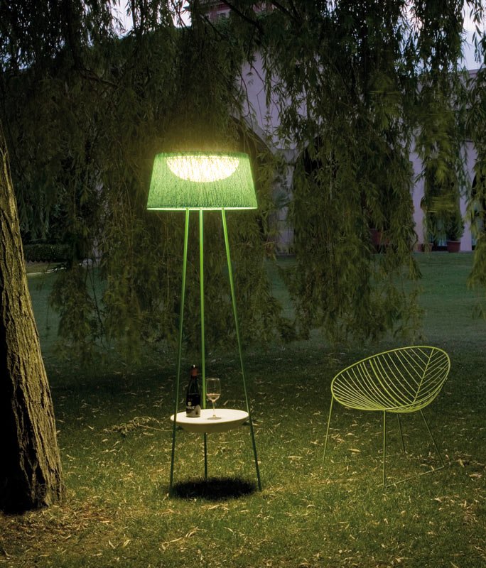 Grüne Outdoor-Lampe aus Glasfasern