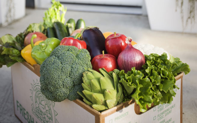 Obst- und Gemüsekiste direkt vor die Haustür