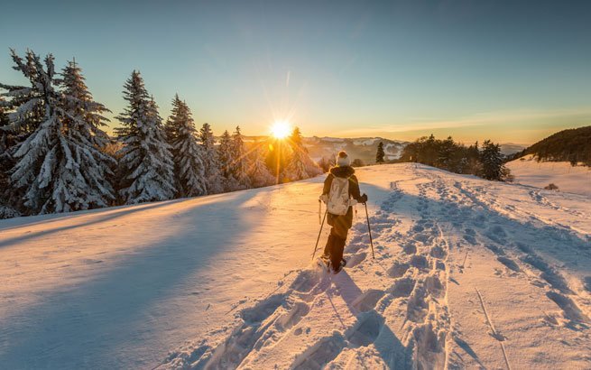 Schneeschuhlaufen in der Schweiz
