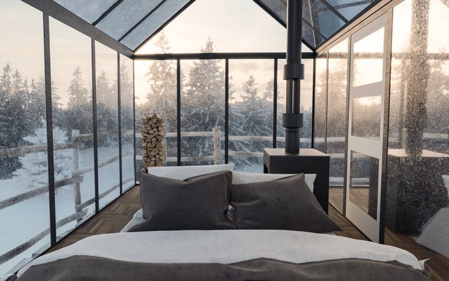 Blick aus den Fenstern: Berghütte mieten in der Schweiz