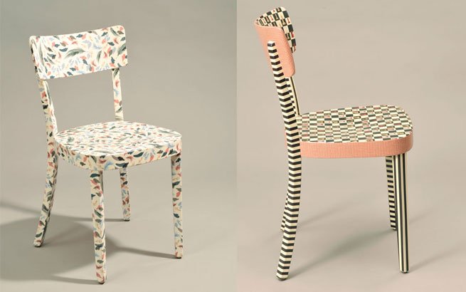 Niki Frank kombiniert mit ihren Designerstühlen Pop-Art mit klassischem Design.