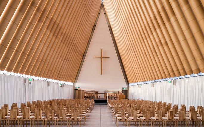 Innenraum Cardboard Kathedrale, Neuseeland